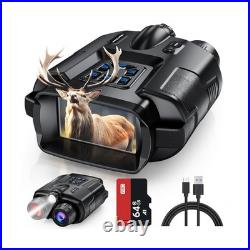 4K Night Vision Binoculars-8X Zoom/2000FT IR/5000mAh, 3'' HD Screen Night