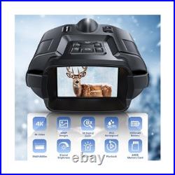 4K Night Vision Binoculars-8X Zoom/2000FT IR/5000mAh, 3'' HD Screen Night
