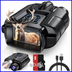 4K Night Vision Binoculars-8X Zoom/2000FT IR/5000mAh, 3'' HD Screen Night Vis