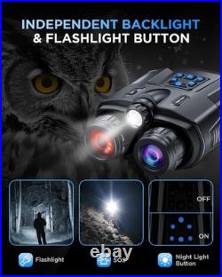4K Night Vision Binoculars-8X Zoom/2000FT IR/5000mAh, 3'' HD Screen Night Vis