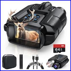 4K Night Vision Binoculars-8X Zoom/2000FT IR/5000mAh, 3'' HD Screen Night Vis