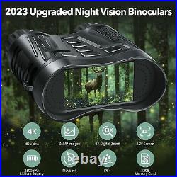 4K Night Vision Binoculars, Infrared Night Vision Goggles for Adults, 3.2'' L