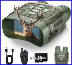 4K Night Vision Binoculars with 10X Zoom, Infrared, 1300Ft Range, 32GB Card
