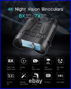 4K Night Vision Binoculars with Video Recording for Men, Gifts for Dad & Husb