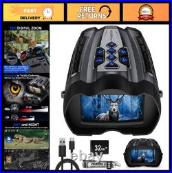 4K Night Vision Goggles, 16X Zoom Binoculars, 1000FT Range, Rechargeable Battery