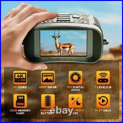 4K Night Vision Goggles, 48 MP Night Vision Binoculars 10X Zoom & 5000mAh Bat