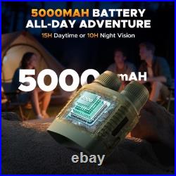 4K Night Vision Goggles, 48 MP Night Vision Binoculars 10X Zoom & 5000mAh Bat