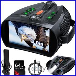 4K Night Vision Goggles, 4.0 HD Screen Night Vision Binoculars with 5000mAh