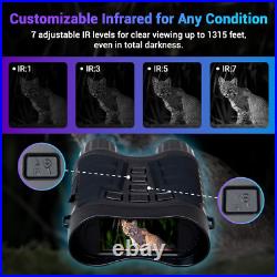 4K Night Vision Goggles 8X Zoom Binoculars with 3.2'' Screen & 32GB SD Card