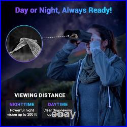 4K Night Vision Goggles 8X Zoom Binoculars with 3.2'' Screen & 32GB SD Card