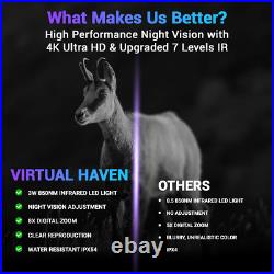 4K Night Vision Goggles 8X Zoom Binoculars with 3.2'' Screen & 32GB SD Card