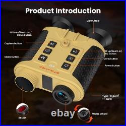4K Night Vision Goggles Head Mounted Hands Free Infrared Digital Binoculars New