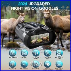 4K Night Vision Goggles for Adults, 10X Zoom Night Vision Binoculars with 1000