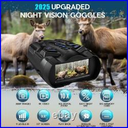 4K Night Vision Goggles for Adults, 10X Zoom Night Vision Binoculars with 1000