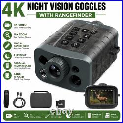 4K Rangefinder Night Vision Binoculars 18XZoom Digital Infrared Binoculars 64GB