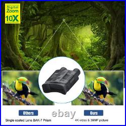 4K WiFi Night Vision Binoculars 800m Full Dark 8W Infrared 10x Digital Telescope