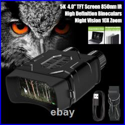 4TFT 850nm Infrared Night Vision Goggles 10X Zoom Hunting Binoculars IR Camera