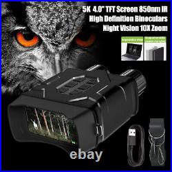 5K 850nm Night Vision Goggles Hunting Binoculars 10X Digital Zoom Record Camera