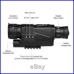 5X40 Digital IR Night Vision Monocular 200m Range Takes Photo Video Built-in 4GB