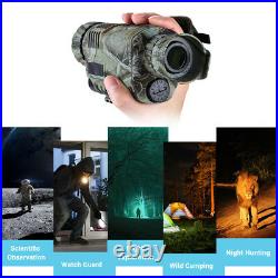 5 40mm Night Vision Cam Goggles Monocular IR Surveillance Gen Hunting Scope+8GB
