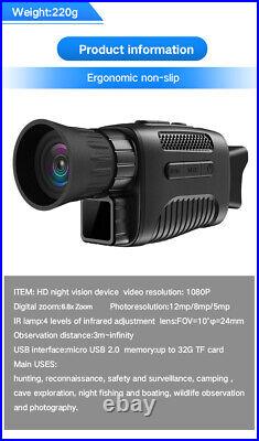 5 Pack Digital Night Vision Monocular 6.8X Zoom Infrared Scope IR Camera Video