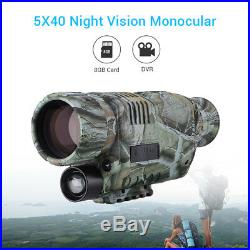 5x40 Infrared Night Vision Monocular HD 8GB Storage Memory for Hunting Outdoor