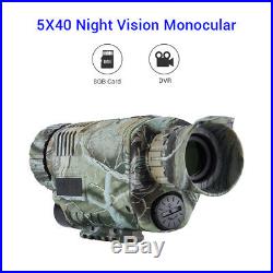 5x40 Night Vision Monocular 8GB DVR With Video Recorder for Hunting Surveillance