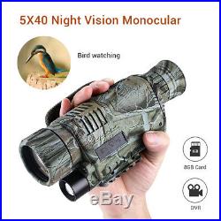 5x40 infrarossi Night Vision monoculare 8GB memoria Card per sicurezza di caccia