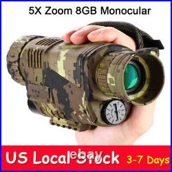 5x8 Optics Night Vision Infrared 16GB Monocular Scope IR Flashlight for Hunting