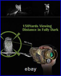5x8 Optics Night Vision Infrared 16GB Monocular Scope IR Flashlight for Hunting
