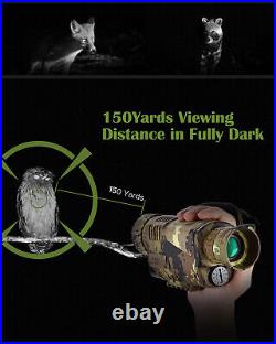 5x8 Optics Night Vision Infrared Monocular Scope IR Flashlight 16GB for Hunting