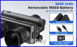 600m 4K Night Vision Hunting Binoculars Head Mounted Helmet 8x Zoom Goggles