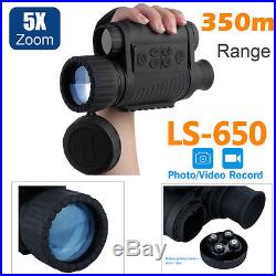 6X50mm Infrared Night Vision Scope Monocular IR DVR Record Binocular For Hunting