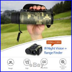 6x Optical Infrared Night Vision Monocular 500M Hunting Range Finder Temperature