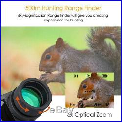 6x Optical Infrared Night Vision Monocular 500M Hunting Range Finder Temperature