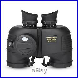 7X50 Military Marine Night Vison HD Binoculars Waterproof With Rangefinder Compass