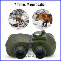 7x50 Waterproof Night Vision Binocular Compass Range Finder Scope Telescope AM