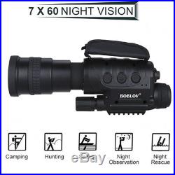 7x60 Handheld Infrared Digital Night Vision Hunting Monocular Telescopes Video