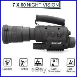 7x60 Infrared Night Vision Monocular Hunting Camping Hike 4GB Telescope 400M DVR