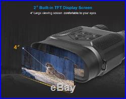 7x Digital Night Vision Binocular Moncular 4 Wide Screen 400M Range 720p Video