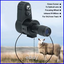 850nm Digital Night Vision Monocular 7X Infrared Scope Cross Cursor 200-400m