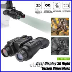 850nm Night Vision Goggles Binoculars 8X Digital Zoom IR Head Mounted Hunting