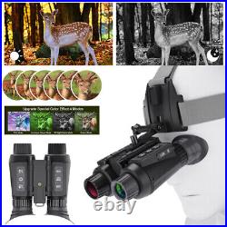 850nm Night Vision Goggles Binoculars 8X Digital Zoom IR Head Mounted Hunting