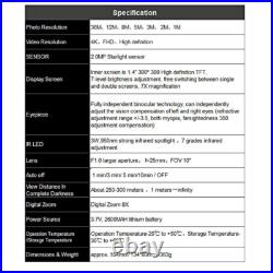 850nm Night Vision Goggles Binoculars 8X Digital Zoom IR Head Mounted Hunting