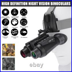 850nm Night Vision Goggles Binoculars 8X Digital Zoom IR Head Mounted Hunting