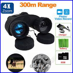 8GB IR Infrared Night Vision Binoculars Scope 300m 8G Zoom Record+AA Battery Kit