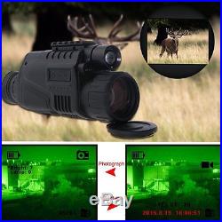 8GB Monocular Night Vision Goggles Security Cameras IR Video Camera+2xBattery