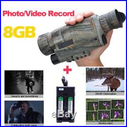 8G WG-37 5x40 Infrared IR Digital Night Vision Video Monocular Scope+2 Batteries