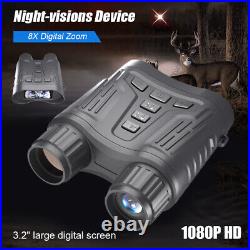 8X Zoom Night Vision Goggles Binoculars HD 1080P Telescope with3.2TFT Display New