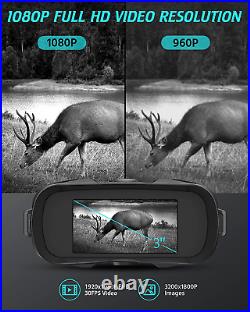 ACTBOT Night Vision Binoculars, 1080P Full HD Video, 1640Ft Viewing Range, 3LCD